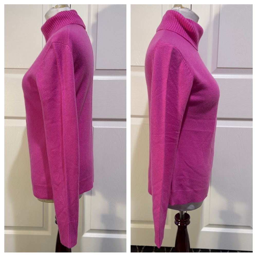 NWT! Cashmere! MICHAEL STARS Claire Cashmere Turtleneck In FUCHSIA - Picture 3 of 6